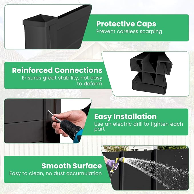 Giantex 2 Panels Outdoor Privacy Screen, Trash Can Enclosure - Image 6