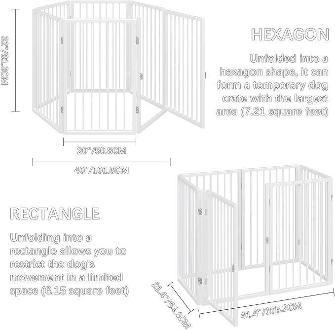Vantas Folding No-Assembly Metal Pet Gate 120" Wide, Freestanding Accordion - Image 6