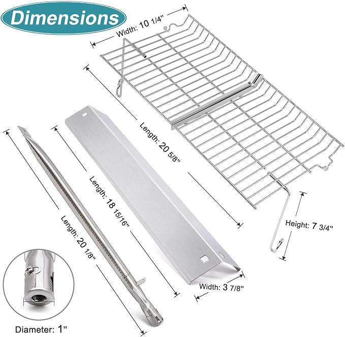 Criditpid Replacement Parts for Chargriller 5050, 3008 Gas Grill, Heat Plates - Image 2
