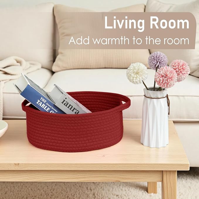 Woven Basket, Small Rope Storage Bin - Image 7