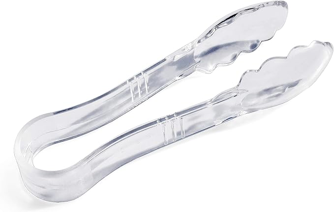 Serving Tongs, 6-Inch Clear Polycarbonate, Set of 12