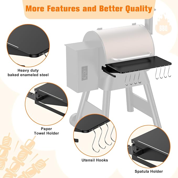 Folding Shelf for Traeger Pellet Grills, BAC362 Pellet Front Shelf - Image 5