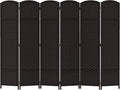 Room Divider 6 Panel Screen 5.6 Ft Tall Partition Room Dividers Brown Privacy by FDW