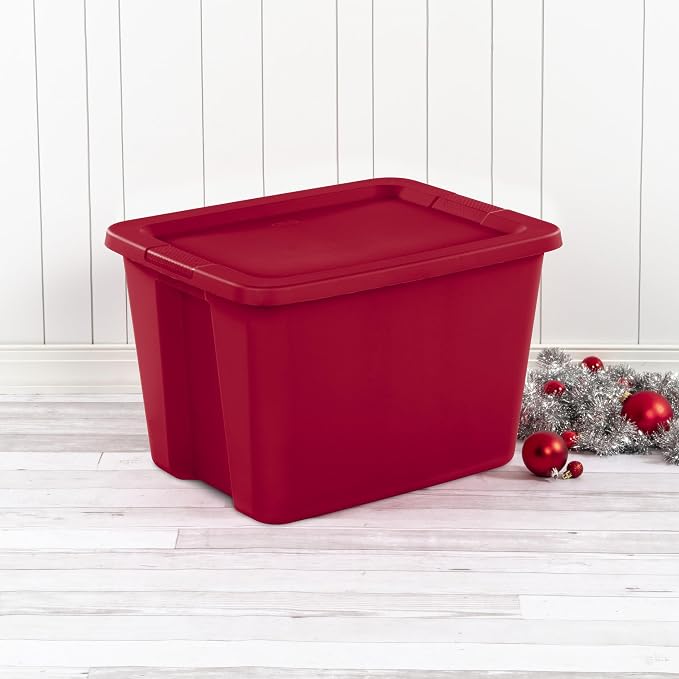 6-Pack 18 Gallon Red Plastic Storage Bins - Image 7