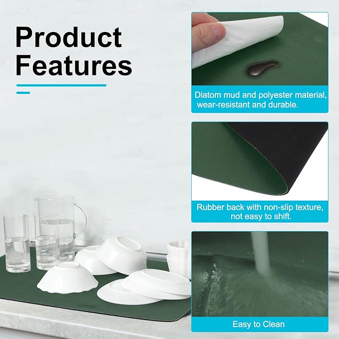 uxcell Silicone Mats for Kitchen Counter, 15.7" x 11.8" Non-Slip Countertop - Image 3