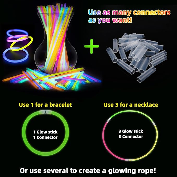 100 Pcs Glow Sticks Bulk, Night Clubs - Image 4