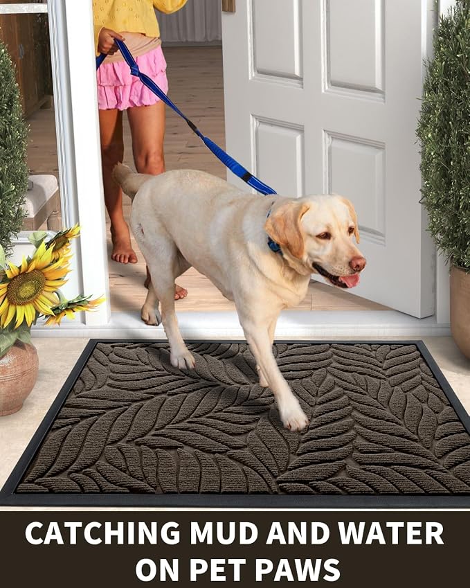 Yimobra Front Door Mat Outdoor Indoor, 29.5x17 All-Season Waterproof Door Mat - Image 5