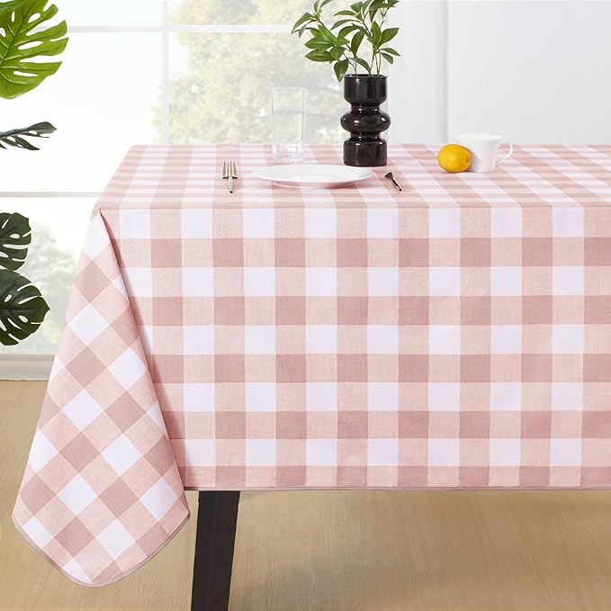 MOSAYT Rectangle Vinyl Tablecloth, 100% Waterproof Buffalo Gingham Plastic by MOSAYT