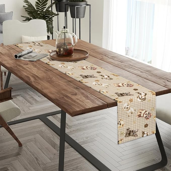 Cute Puppy Table Runner Kitchen Dining Table Runner 13*48in Table Center Decor - Image 3