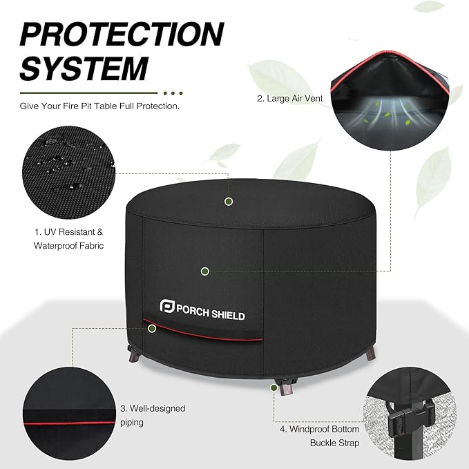 Porch Shield Round Patio Fire Pit Cover Fade Resistant Waterproof Outdoor - Image 4