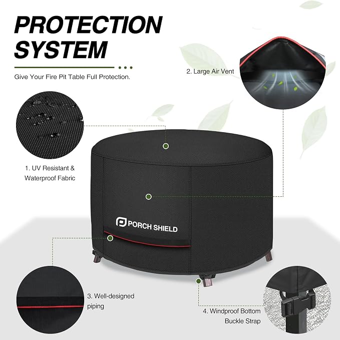 Porch Shield Round Patio Fire Pit Cover Fade Resistant Waterproof Outdoor - Image 4