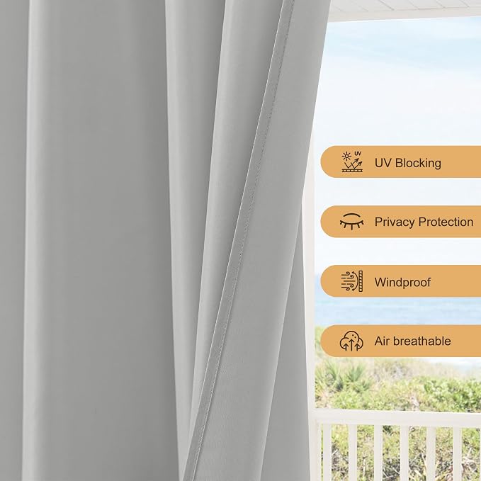 HolidayIdeas Outdoor Patio Curtains Waterproof - Image 4