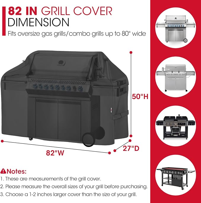 Unicook 82 Inch Grill Cover for Outdoor Grill, Oversized BBQ Cover - Image 2