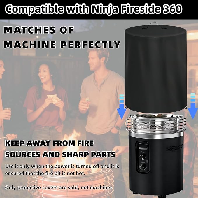 Fire Pit Cover for Ninja Fireside 360 -600D Oxford Heavy-Duty Waterproof and - Image 2