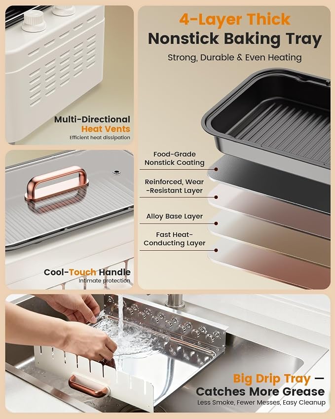 4-in-1 Electric Indoor Grill Smokeless - Image 7