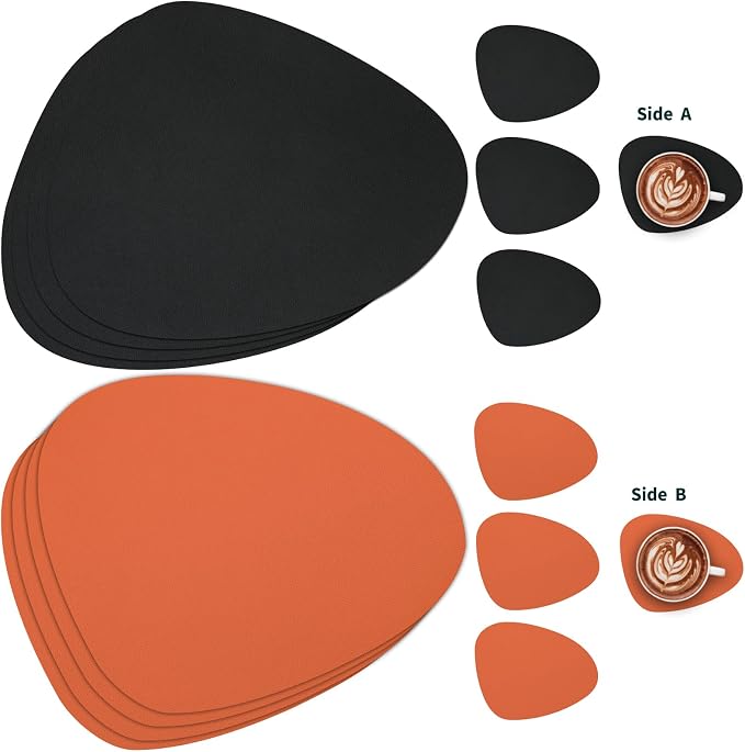 Myir JUN Placemats, Dual-Sided Placemats Waterproof Faux Leather Placemats Set - Image 2