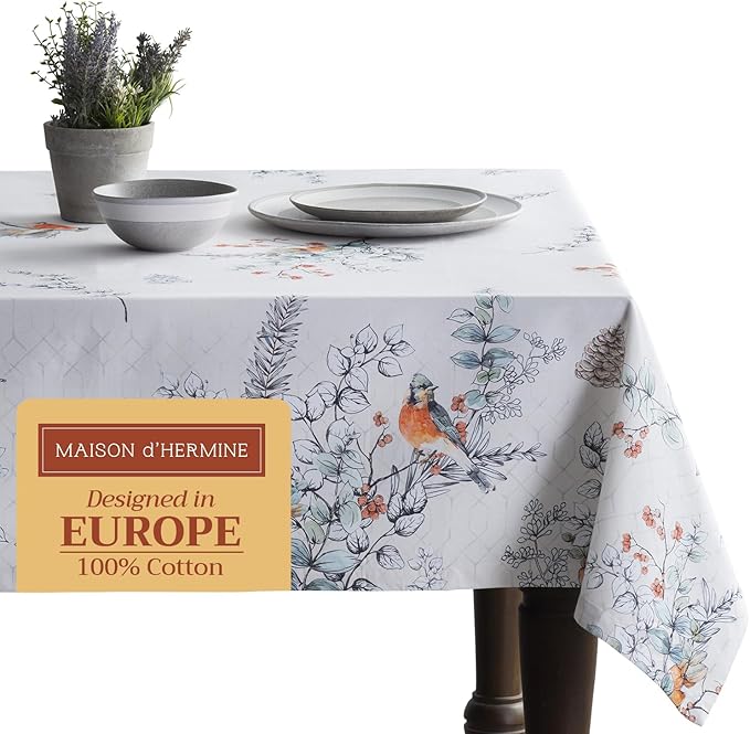 Maison d' Hermine Table Cloth Rectangle Table 100% Cotton 60 x 90 Inches Fall by MaisondHermine