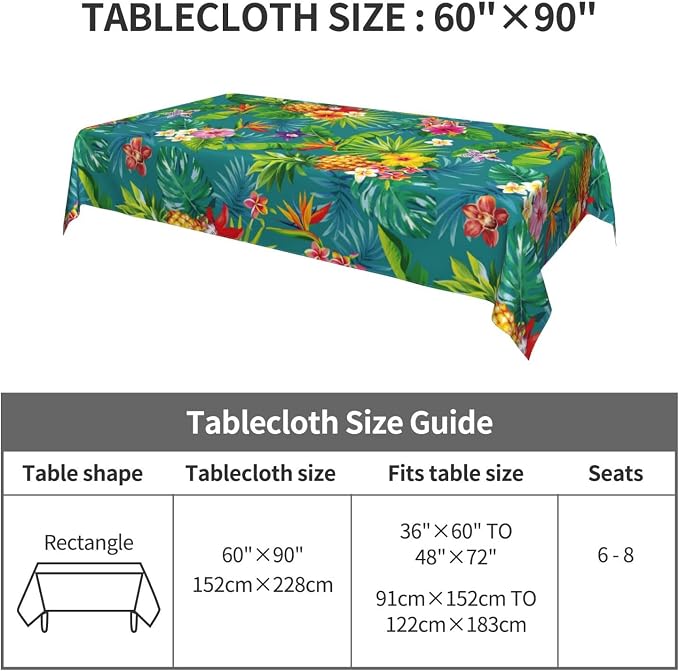 Worltoldb Pineapple Tablecloths Polyester Table Cloth - Image 3