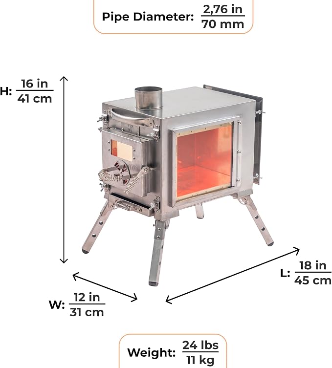 Rbm Outdoors Camping Stoves for Tents, Yurts. Portable Wood Burning Folding - Image 2