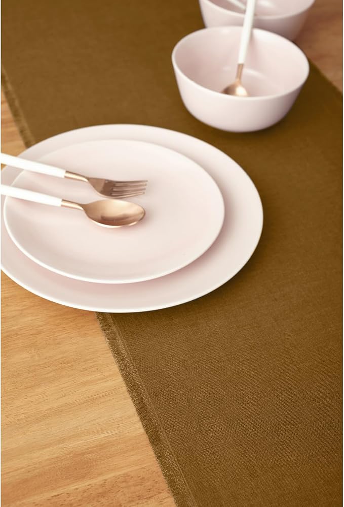 Solino Home Fringe Linen Table Runner 108 Inches Long - Image 9