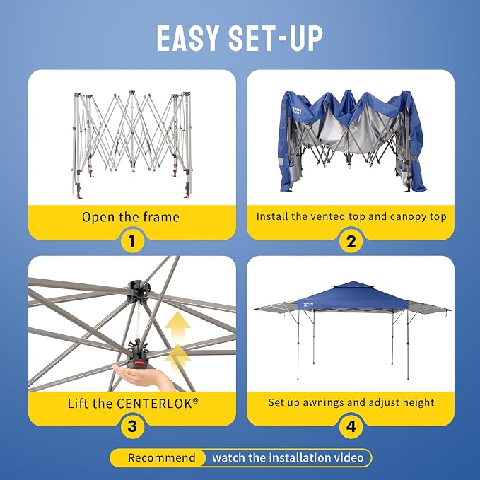 CROWN SHADES 10x10 Pop up Canopy Tent Patended Centerlock Instant Commercial - Image 5