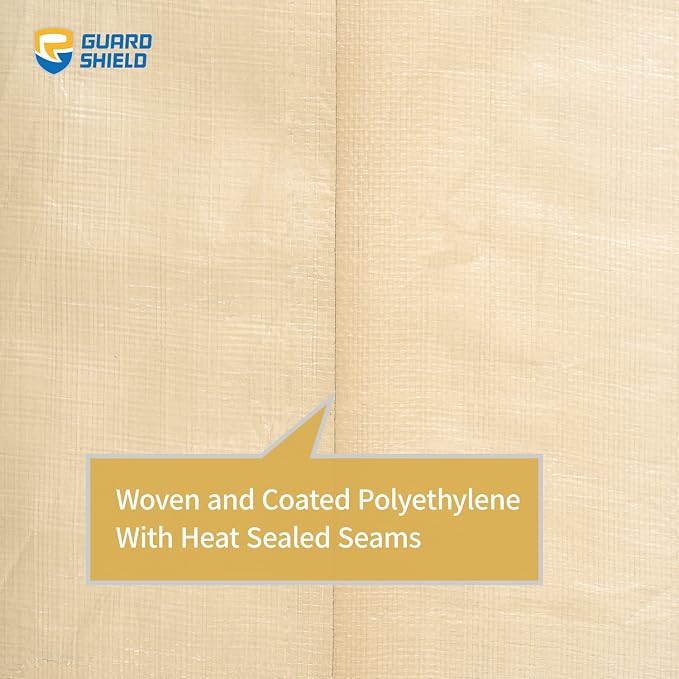 GUARD SHIELD Beige Tarp Heavy Duty Waterproof 30x40 Feet Outdoor Poly Tarps - Image 5