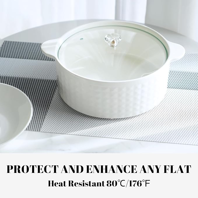 Placemats Set of 6 Vinyl/Plastic Woven Place Mats - Image 4