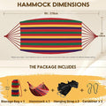 Hammock in Red Cotton with 660 lb Capacity and Anti-Rollover Design