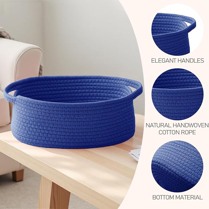 Woven Basket, Small Rope Storage Bin - Image 3