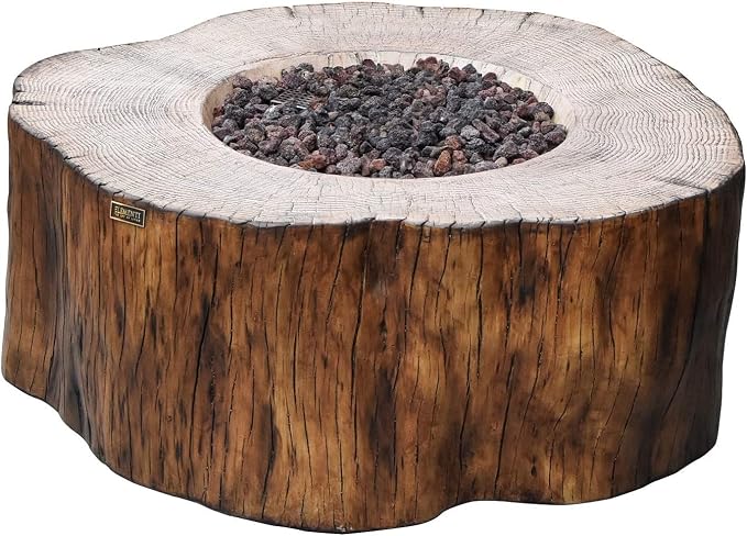Elementi | Manchester Gas Fire Pit Cast Concrete Semi-Round Fire Table - Image 4