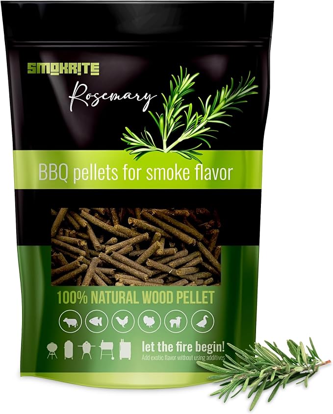 SMOKRITE Rosemary Wood Pellets for Smoker Grills, All Natural Hard Wood BBQ by Smokrite