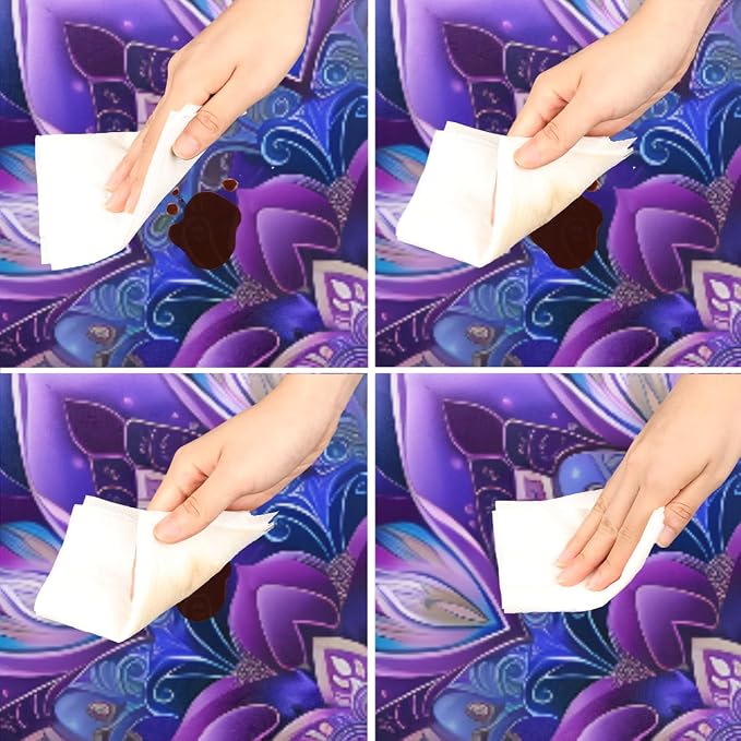 Mandrake Purple Blue Flower Round Table Cloth Cover, Elastic Edge Waterproof - Image 4