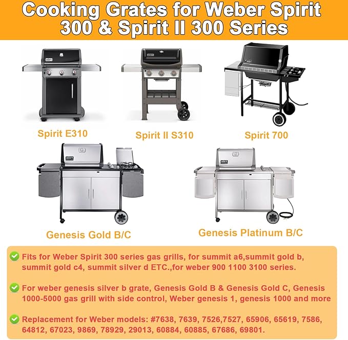 Spirit 300 Grill Grates for Weber Spirit 300 SER E310 E/S 320 S310, E/S 330 II - Image 2