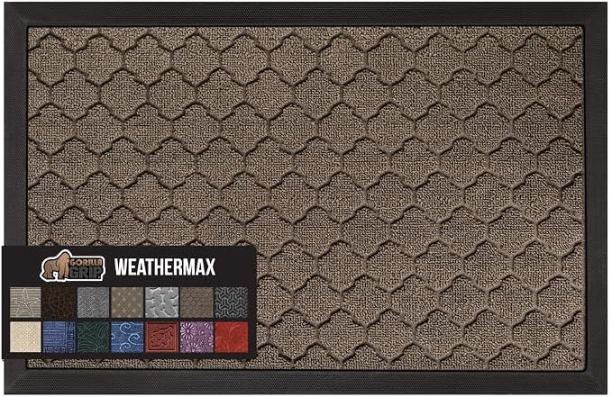 GORILLA GRIP 100% Waterproof All-Season WeatherMax Doormat US Designed Natural by GorillaGrip