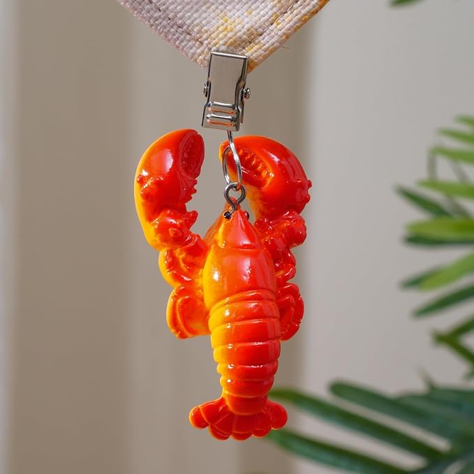 TwoFish Home Set of 4 Lobster Resin Tablecloth Weights Clips Lobster Handicraft - Image 2