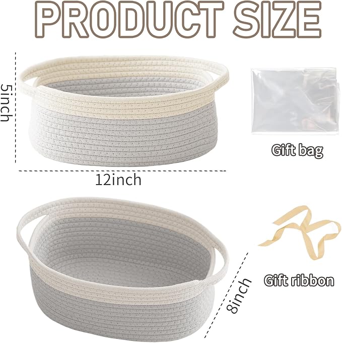 Woven Basket, Small Rope Storage Bin - Image 2