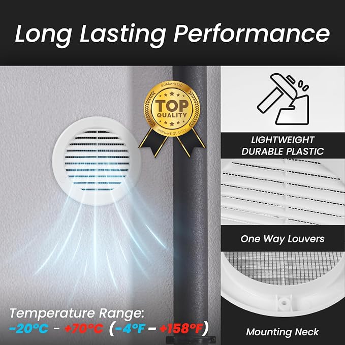 Repa Market 4 Inch White Round Air Vent Cover - Image 6