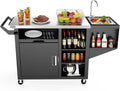 NUUK Grill Cart with Sink and Storage Cabinet Outdoor Kitchen Island Prep Table by NUUK