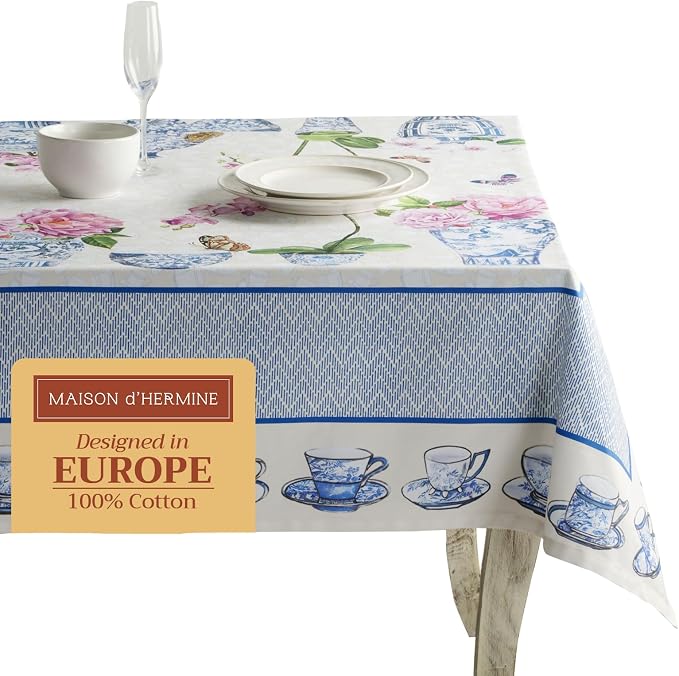 Maison d' Hermine Table Cloth Rectangle Table 100% Cotton 70 x 90 Inches by MaisondHermine