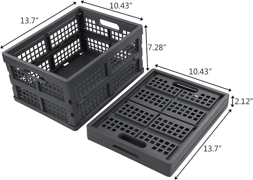 15 Liter Collapsible Crates, Plastic Folding Basket Bins Set of 3 - Image 2