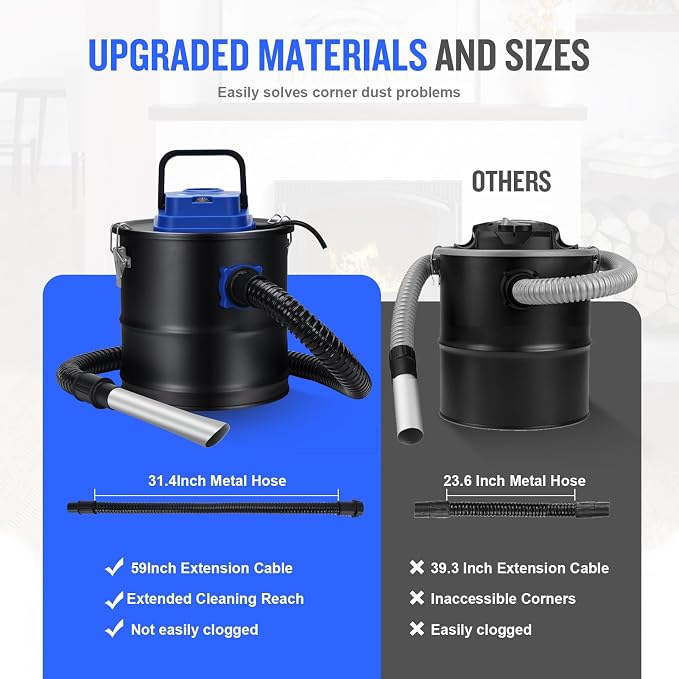 Ash Vacuum Cleaner -2.6 Gallon Fireplace Ash Vac - Image 5
