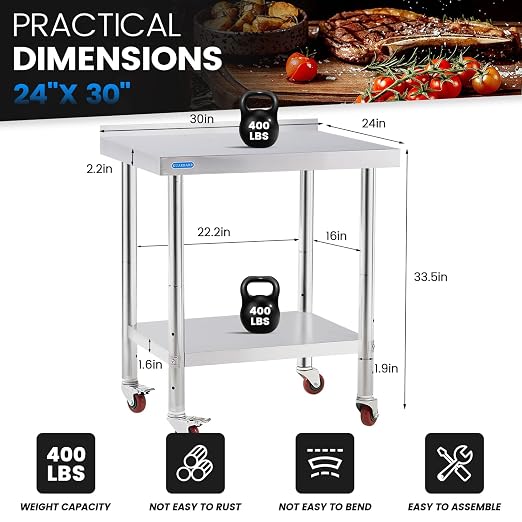 Stainless Steel Table for Prep & Work - Image 2