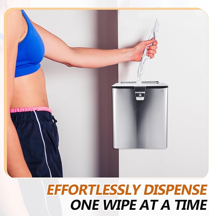 Zonon Stainless Steel Wall Mount Disinfectant Wipe Dispenser Fits Sanitizing - Image 2