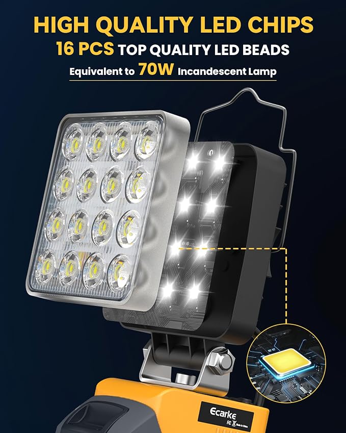Ecarke 2 PCS Cordless LED Work Light Compatible - Image 6