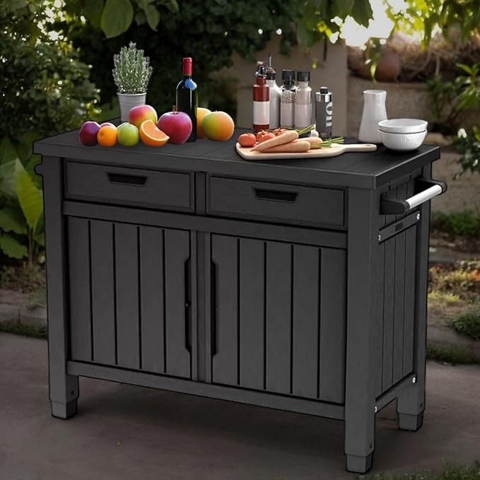 Outdoor Grill Table, Entertainment, and Storage Table - Image 2