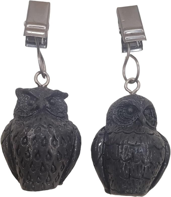 TwoFish Home Set of 4 Owl Resin Tablecloth Weights Clips Owl Handicraft - Image 5
