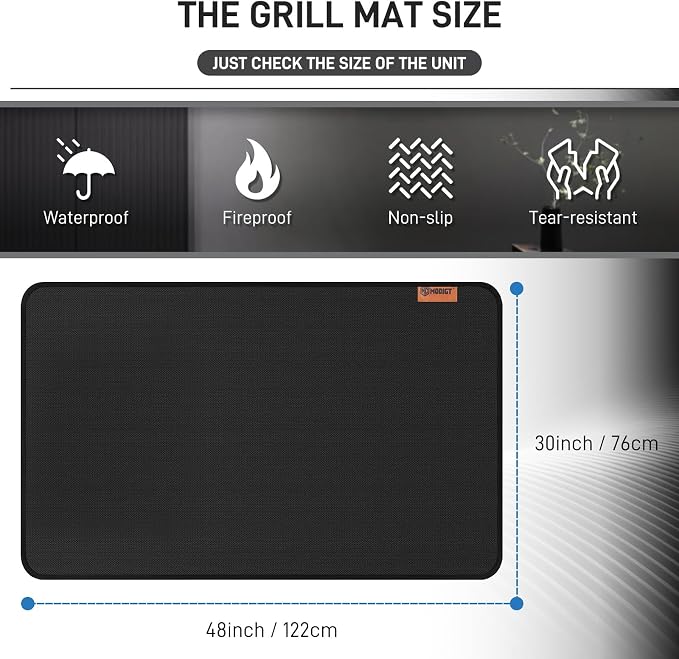 MODIGT 48 ×30 inch Under Grill mat, Double-Side Fireproof & Heat-Resistant - Image 2