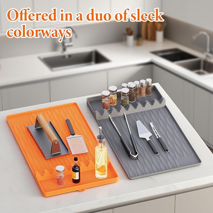 2-Pack Silicone Griddle Mat for Blackstone – Heat-Resistant Utensil Holder - Image 5