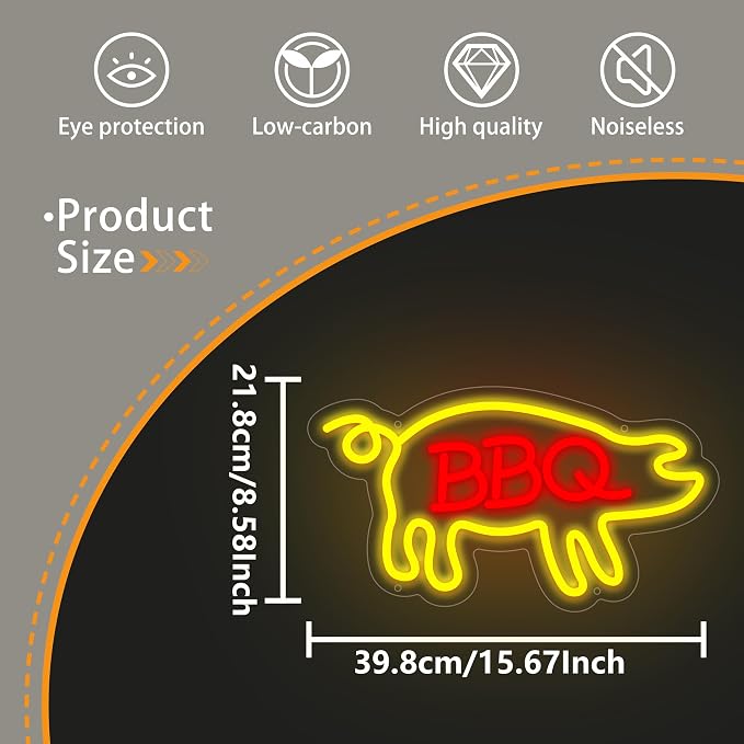 BBQ Neon Signs Barbecue LED Signs Dimmable Neon Lights - Image 4