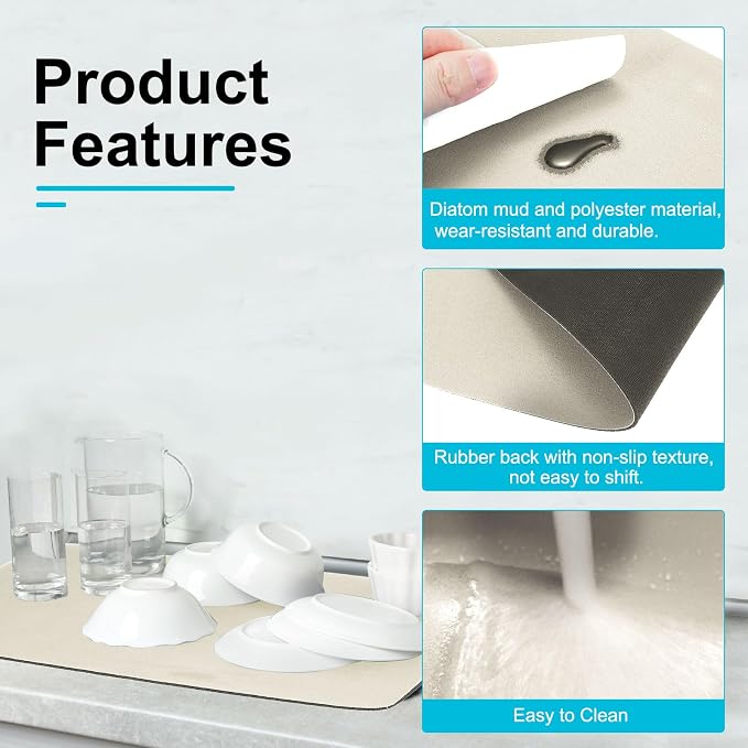 uxcell Silicone Mats for Kitchen Counter, 23.6" x 15.7" Non-Slip Countertop - Image 3
